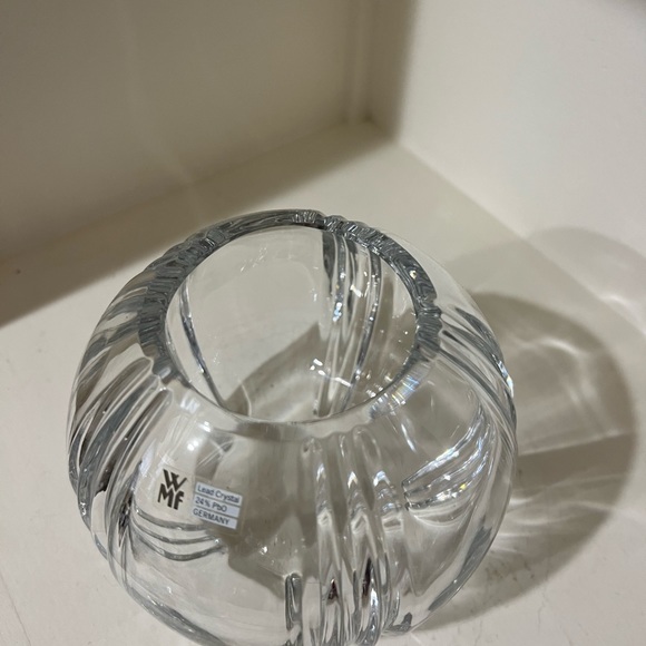 Crystal Rose bowl. Beautiful and in perfect condition.5”tall 2.75” top opening - Picture 3 of 4